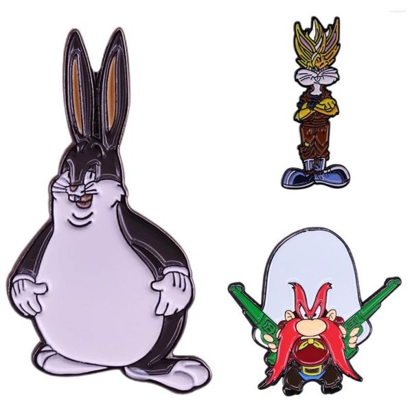 Broches Hard Esmalte Engraçado Anime Cartoon Animal Alfinete de Lapela Big Chungus Fat Bugs Presente na Internet Atacado