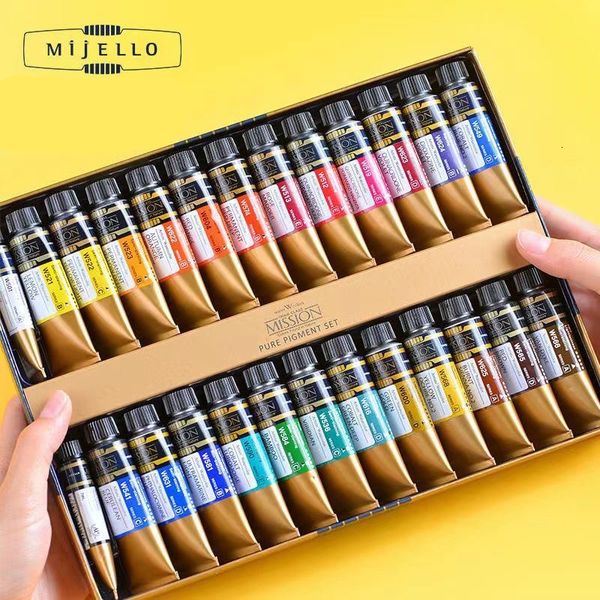 Canetas de pintura Korea Mijello Gold Tinta Aquarela 15ml Tubo Série AB Puro Aquarela Pigmentos Artista Aquarela Art Suprimentos 230706