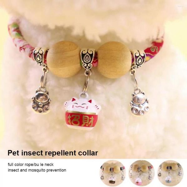 Coleiras para cães com ajuste de sino para animais de estimação, anti-insetos e mosquitos, sem estrangulamento, colar para gatos, suprimentos, estilo japonês