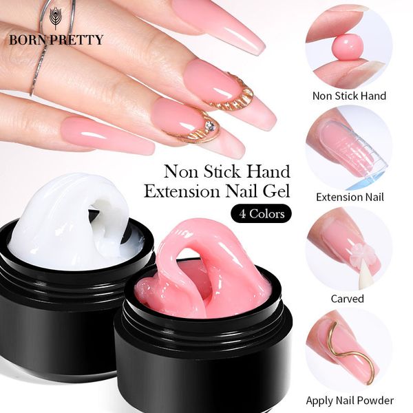 Verniz para unhas 15ml antiaderente gel de extensão sólido para mãos transparente gel de extensão nude rosa gel cola fácil de operar 230706