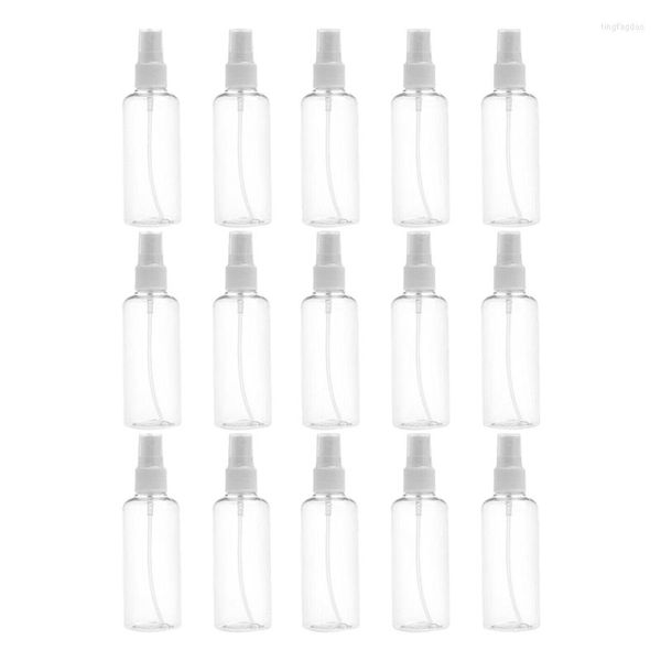 Bottiglie di stoccaggio 15 pezzi 100 ml plastica trasparente spray vuoto ricarica nebulizzazione pompa portatile da viaggio riutilizzo