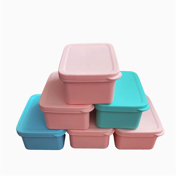 Silikon-Lunchboxen für Kinder, lebensmittelecht, BPA-frei, mikrowellenversiegelte Aufbewahrungsbox
