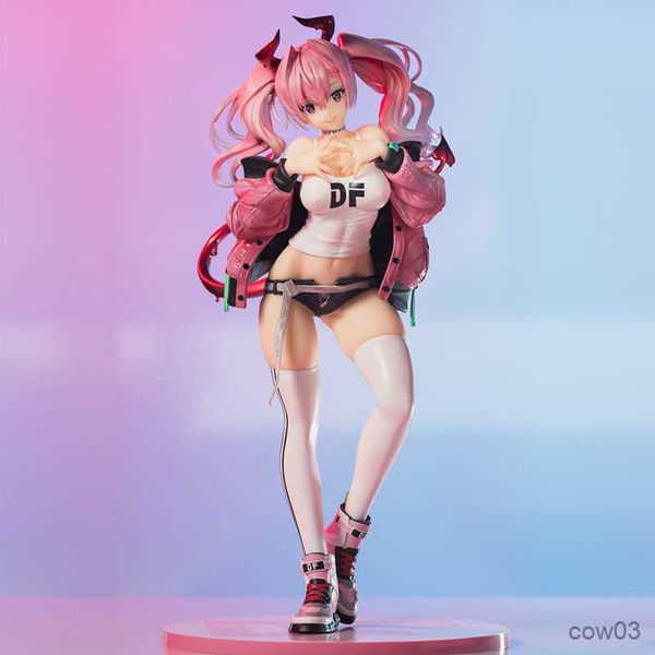 Action Toy Figure 25CM Anime Figure Pink Jacket Rosa Doppia coda Sexy Girl Figure Staccabile Model Toy Action Collection Collection R230707