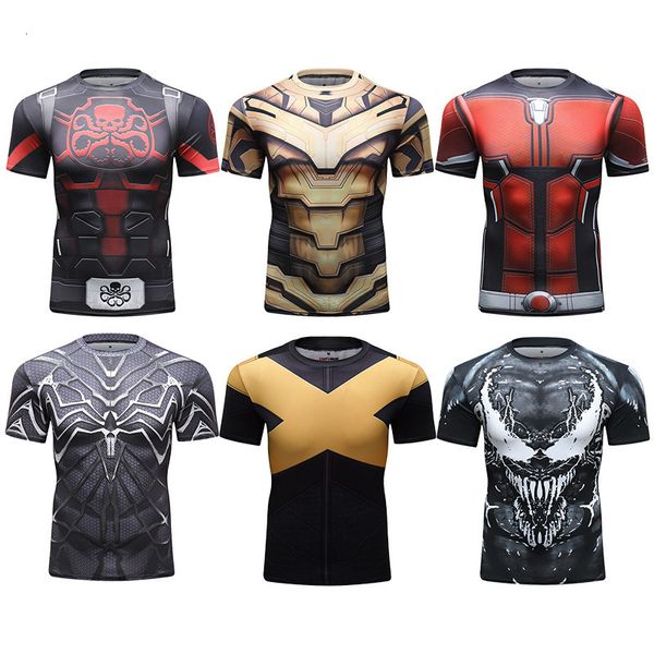 Tute da uomo T-shirt a compressione MMA Uomo Rashguard stampato 3D Jiu Jusit T-shirt Manica corta Bjj Boxe Muay Thai Top per uomo Abbigliamento MMA 230706