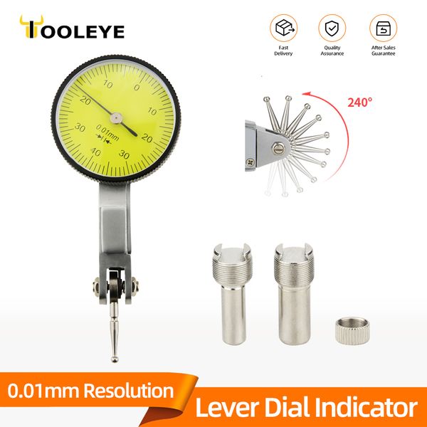 Gauges 0-0.8mm Lever Dial Indicator Gauge With Measuring Probes Mechanical Micrometer Measuring Tools Dial Bore Gauge Test Indicators 230706