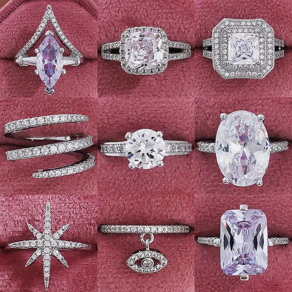 Обручальные кольца модные роскошные серебряные обручальные обручальные кольца Обещание кольца для женского подарка Phantom Jewel Z1 230706