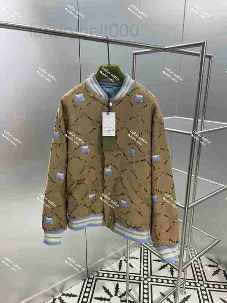 Giacche da uomo Designer 23SS Giacca Cartoon Pattern Ricamo Luxury Old Flower Baseball Giacca a vento unisex ML8I