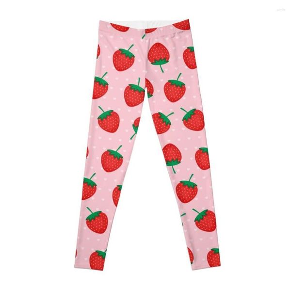 Pantaloni attivi Pink Summer Fragole Stampa Leggings Legins per donne Vestiti da yoga Palestra Womans