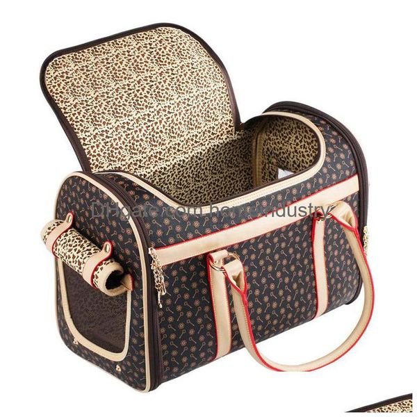 Marsupio per cani Cucciolo di lusso Piccolo portafoglio Cat Valise Sling Bag Borsa da trasporto in pelle PU premium impermeabile per viaggi all'aperto Walking Dhbqr