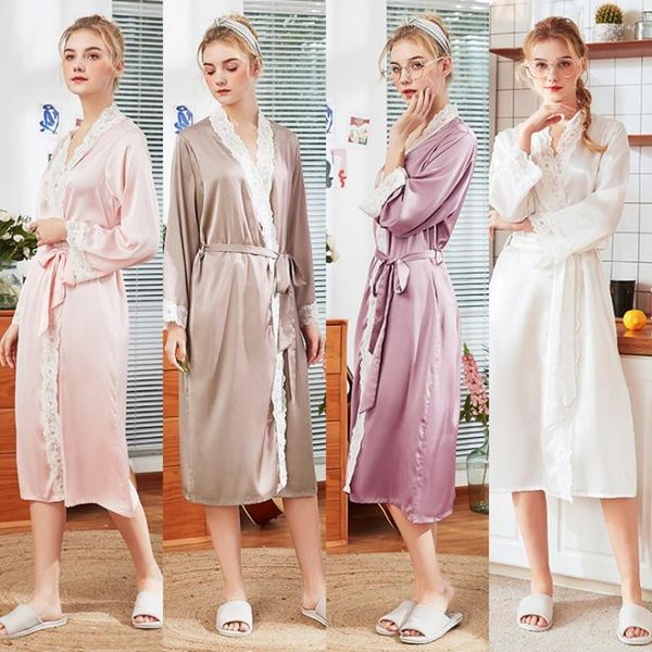 Damen-Nachtwäsche YT-078 Sexy Brautjungfer Satin Braut Spitze Frauen Sommer Weiblich Home Sleep Indoor Kleidung