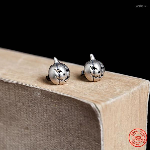 Orecchini YIZIZAI Testa di Zucca di Halloween Orecchino Argento Sterling 925 Per Uomo Donna Festa Gioielli Creativi Gotici Anti-allergia