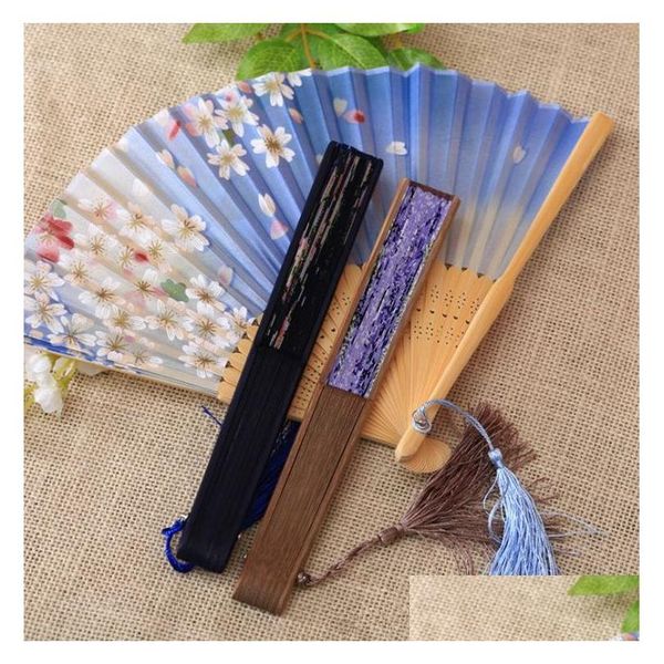 Altre arti e artigianato Nuovo fan del vento cinese Fan Silk Folding Orghips Dance Pops T4H0230 Dropse Delivering Home Garden Dhqgt