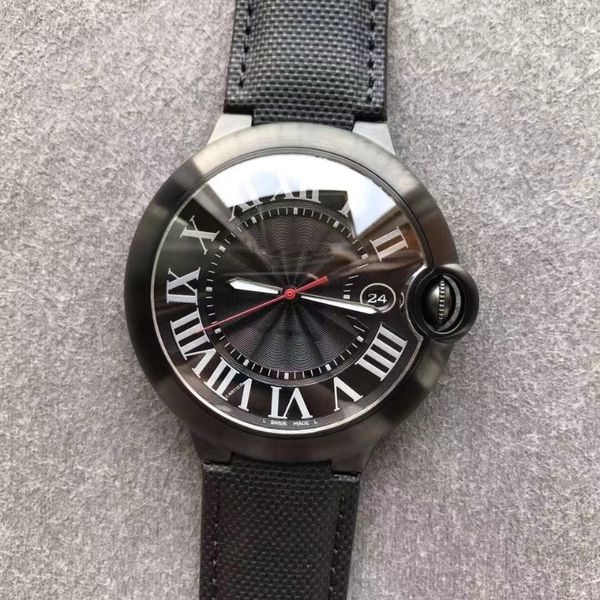 Orologio da uomo di alta qualità Fish Eye Blister Black Knight placcato in carbonio automatico meccanico vetro zaffiro specchio per il tempo libero orologio da lavoro di lusso movimento opzionale