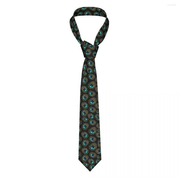 Fliegen Pfauenfeder Aquarell Krawatten Unisex Polyester 8 cm Krawatte für Männer Lässige schmale Accessoires Gravatas Party