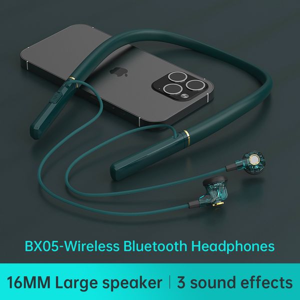 BX-05 Auricolare Bluetooth senza fili Cuffie con archetto da collo con microfono IPX5 Auricolare per basso resistente al sudore per sport in palestra Musica da corsa