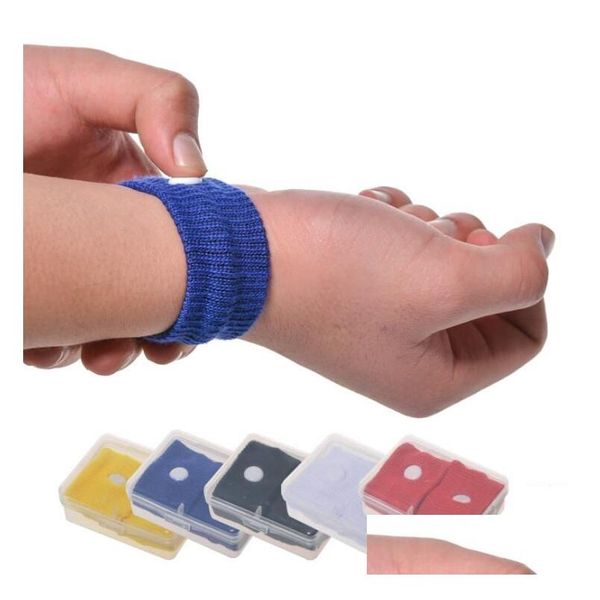 Altri articoli per la cura della salute Braccialetti anti nausea color caramella Malattia d'auto Braccialetti da polso da viaggio per mal di mare riutilizzabili con scatola trasparente D Dhxer