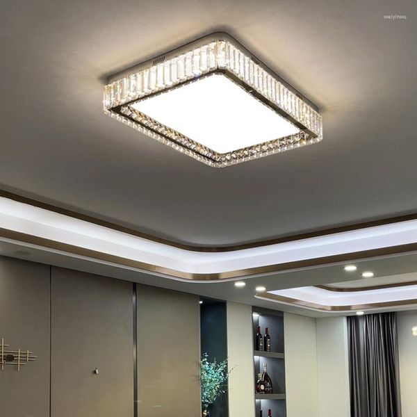 Потолочные светильники современный минималистский круглый/квадратный хрустальный светодиодный светодиодная лампа блеск спальня гостиная столовая.