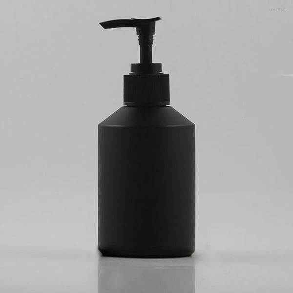 Bottiglie di stoccaggio Flacone per lozione in vetro smerigliato nero da 200 ml con pompa in plastica nera/bianca Imballaggio cosmetico per liquidi