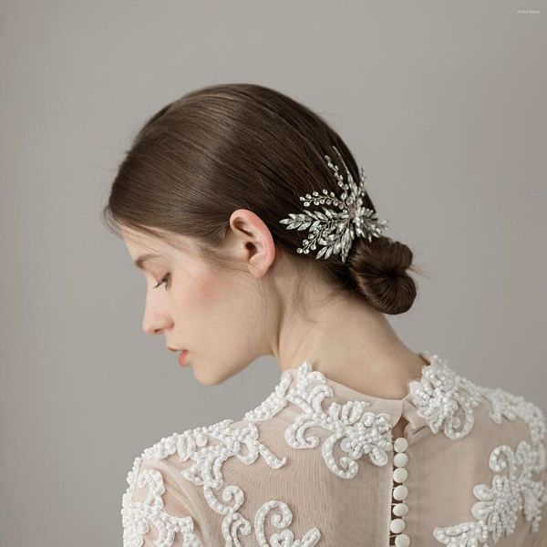Клипы для волос O372 Винтажная свадебная одежда для волос блестящей хрустальная подружка невесты цветочниц.
