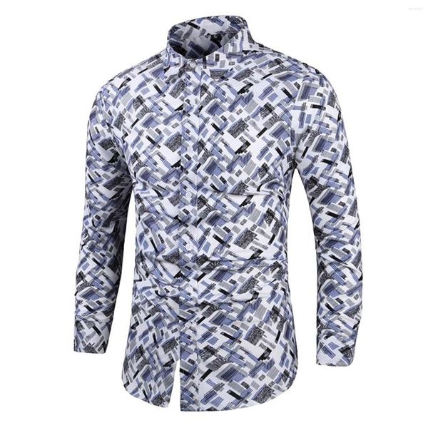 T-shirt da uomo Light For Men Camicia a maniche lunghe stampata allentata da uomo Fashion Casual Flower Tech