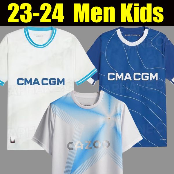 23 24 maillot ALEXIS MarseilleS camisas de futebol casa 30º aniversário especial 2023 JOGADOR FAN GUENDOUZI PAYET CLAUSS camisas de futebol masculinas crianças KIT Jul DP OUNAHI