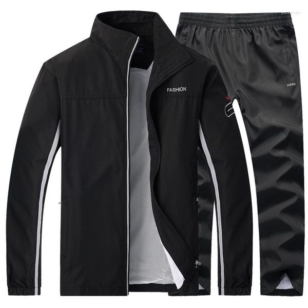 Erkeklerin Trailsuits Atletizm İki Parçalı Atletizm Pantolon Set Sırda Sıradan Spor Jogging Gym Spor Giyim Eğitim Giysileri