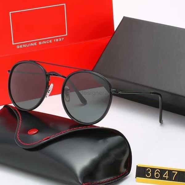2023 Designer de marca Óculos de sol polarizados redondos clássicos para condução Óculos de armação de metal dourado Óculos masculinos femininos Óculos de sol Polaroid Lente de vidro com caixa 7FDA7