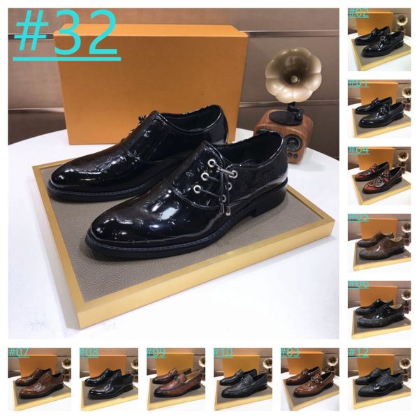 32 stil Männer Luxus Kleid Schuh Ptop Leder Lace-up Low Heel Schnalle Design Mode Lässig Brogue Schuhe zapatos De Hombre