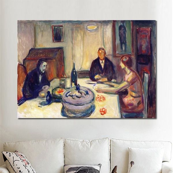 Arte em tela abstrata moderna Oslo Bohemians (1925 - 1926) Edvard Munch Pintura a óleo feita à mão Decoração de parede contemporânea