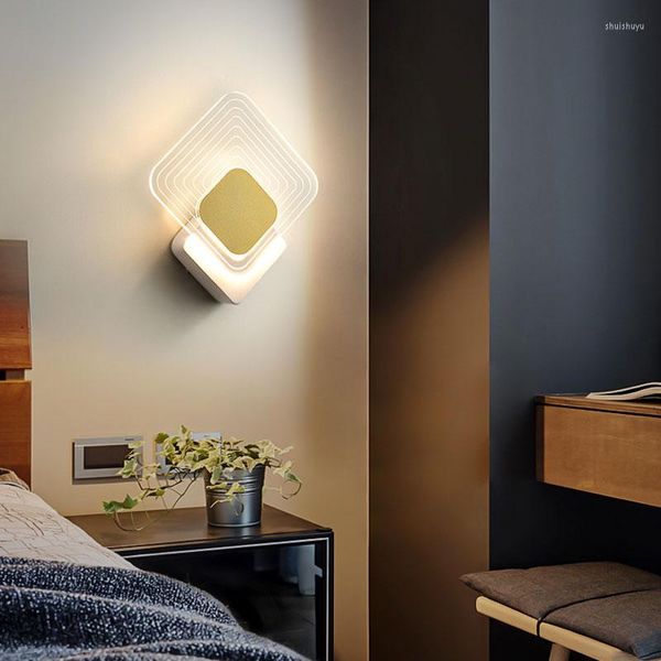 Wandleuchte Led Innenleuchte Luxus Acryl Gold Einfache Künstler Home Dekoration Wohnzimmer Flur Nachttisch
