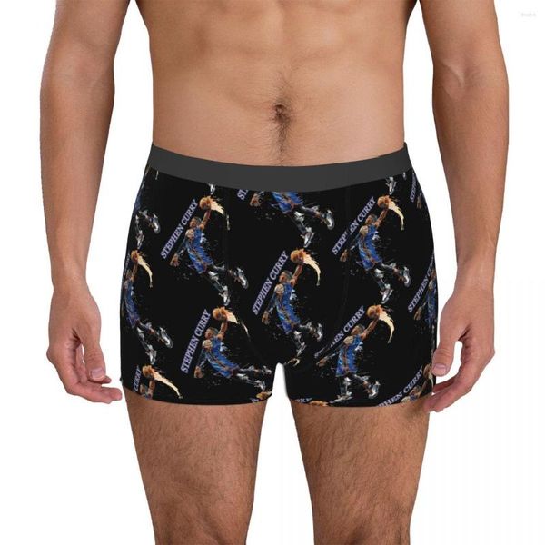 Cueca Boxer Masculina Stephens And Currys Mengshen Mengku 2023 Estrelas do Basquete Sexy Skivvy Criativo Humor Gráfico Inverno Vestível