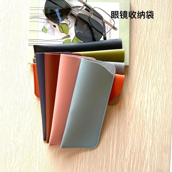 Bolsas de armazenamento PU Óculos de leitura Estojo de couro Bolsa para lâmina de faca Óculos de sol diagonal engrossado
