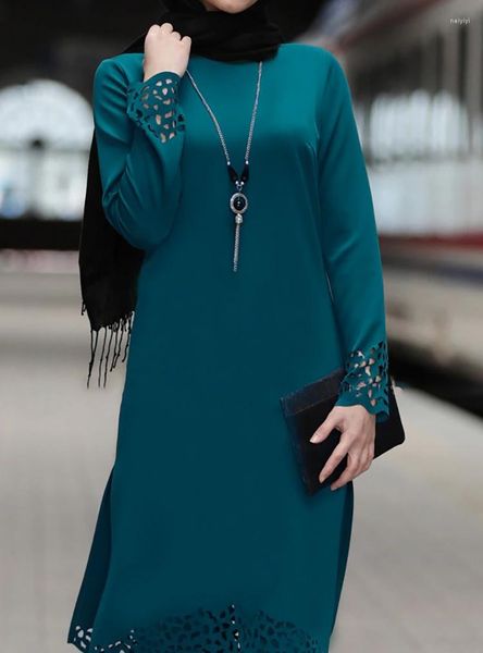 Abbigliamento etnico 2 pezzi / set Caftano da donna Abaya musulmano Abito manica lunga Abaya Medio Oriente Abito modesto turco Jilbab senza Hijab