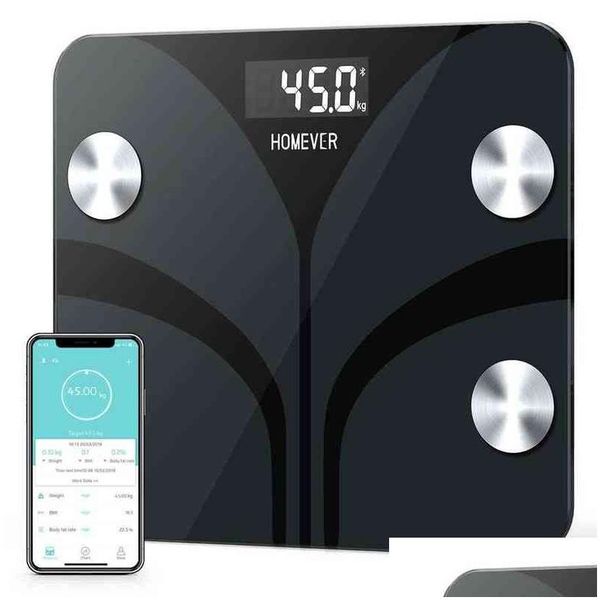 Balances Ménagères Bluetooth Smart Poids Balance De Graisse Numérique Fg220Lb-A Surveiller Matiquement Fitness Santé Corps H1229 Drop Delivery Home G Dhlz4