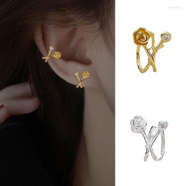 Rücken Ohrringe 1 STÜCK Vintage Thorn Rose Ohrclip Ohne Loch Für Frauen Rechts Zubehör Orbital Kein Piercing Earing Schmuck EF054