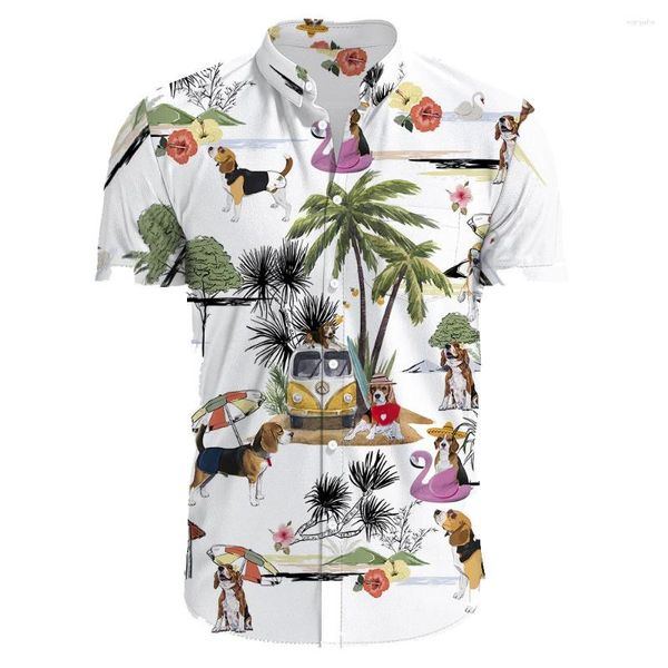 Camisas casuais masculinas 2023 3d Aloha Shirt Pirate Ship Social Abotoaduras Manga Curta Street Shooting