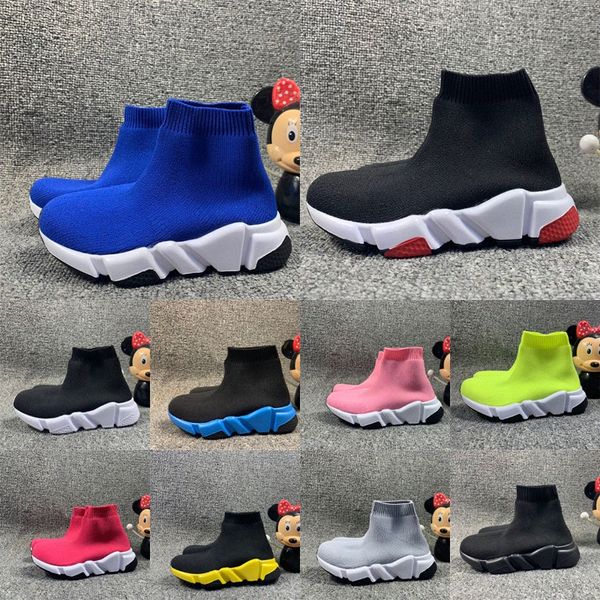 scarpe per bambini stivali calzino per bambini scarpa da tennis velocità scarpa da ginnastica designer scarpe da ginnastica alte nere ragazze bambino gioventù bambino neonati bambini ragazza toddlres q8WF #