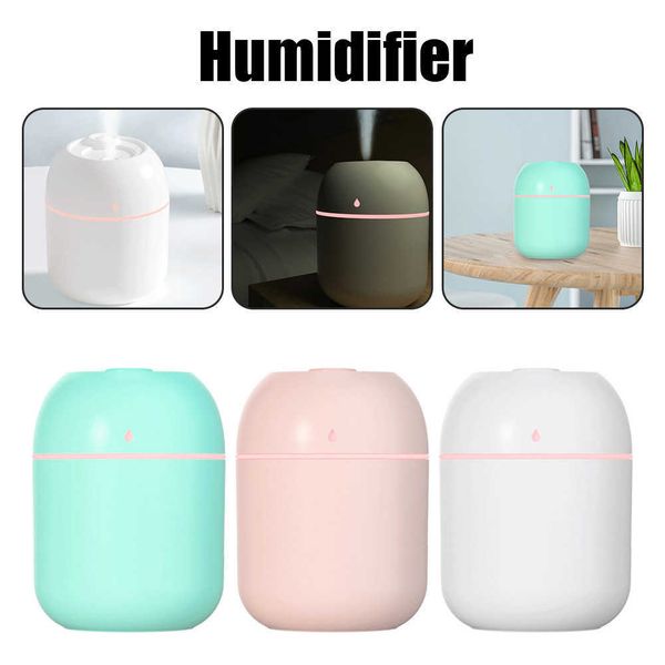 Umidificatori Diffusori di oli essenziali USB Umidificatore muto Mini diffusore di aromi Decorazione da scrivania 220ml DC Mist Maker con luce LED