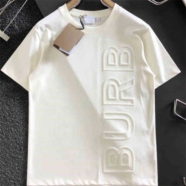 Burby Mens t Shirt Camisas de grife gola redonda manga curta camiseta masculina feminina moletom 3d impressão de letras de algodão oversize Tee0plt