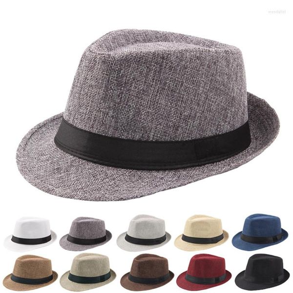 Berets Frühling Sommer Retro Herren Hüte Fedoras Top Jazz Plaid Erwachsene Bowler Klassische Version Chapeau