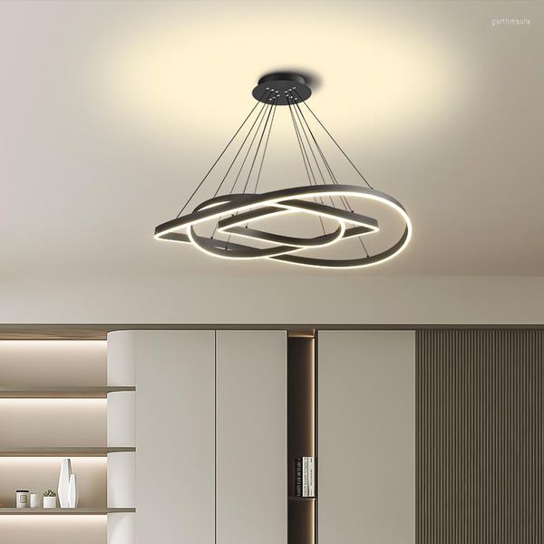 Lustres anéis de luz lustre moderno nórdico lâmpada para sala de jantar decoração de casa led lampara luzes techo