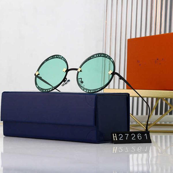 Óculos de sol fashion Lou top cool novos ao vivo Letra Donkey redonda leve luxo fashion wear feminino com caixa original