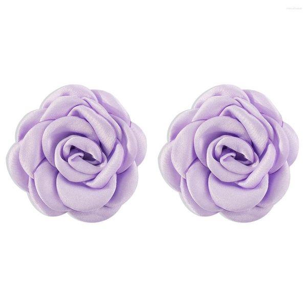 Orecchini pendenti Moda Macaron Rose Stud Retro Elegante Dolce Camelia Tessuto Acciaio inossidabile Per le donne di lusso