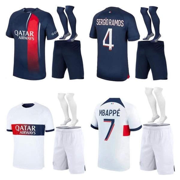 Футбольные трикотажные изделия PSGS 22 23 24 Детские футбольные комплекты Paris Mbappe Hakimi Marquinhos verratti maillot de foot psgs футбольные комплекты футбольные шорты