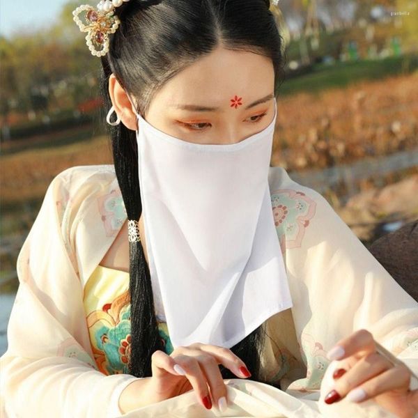 Sciarpe Stile cinese Velo per il viso Copertura antica Orecchie appese Traspirante Anti-ultravioletto Per le donne Accessori Hanfu