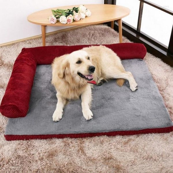 Kennels köpek yatağı evcil köpekler için yumuşak yastık ev dikdörtgen kadife uyku mat kennel büyük orta küçük yuva