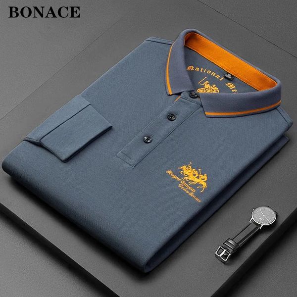 Polo Masculino Good 100 Quality Cotton Men Brand Polo Shirt Designer Golf Sleeve Long Sleeve Horse Tee for Casual Lapel Homme Fashion Masculino Us Top 230707