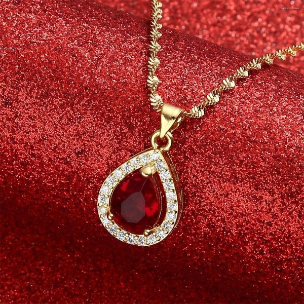 Подвесные ожерелья обаяние женщины Girl Gold Color Cz Каменное ожерелье ювелирные украшения африканский арабский Ближний Восток подарок