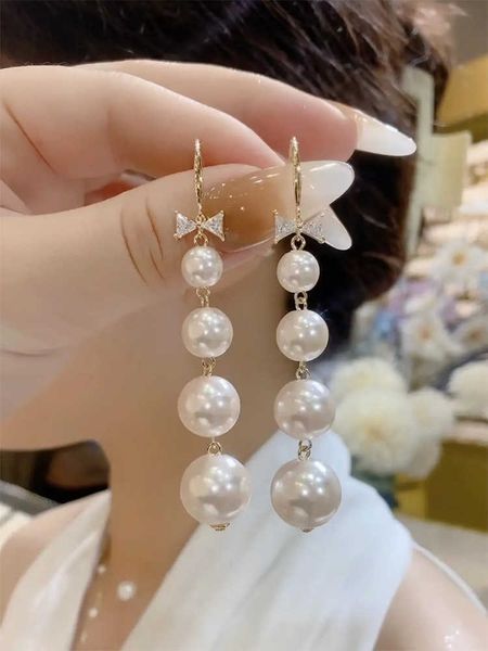 Altri accessori di moda 2022 New Trendy Long Style Orecchini con nappe Orecchini in argento puro con perle Orecchini da donna Design Senso Temperamento Moda