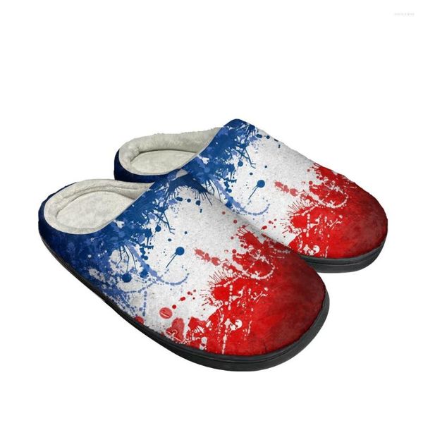 Pantofole Francia Bandiera Moda Casa Cotone Personalizzato Uomo Donna Sandali Peluche Casual Tenere Calde Scarpe Pantofola Termica Morbida